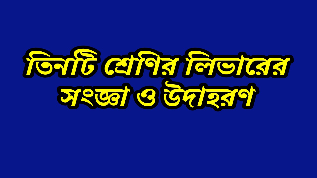 তিন শ্রেণির লিভারের সংজ্ঞা ও উদাহরণ | Definition and Examples of three Classes of Livers